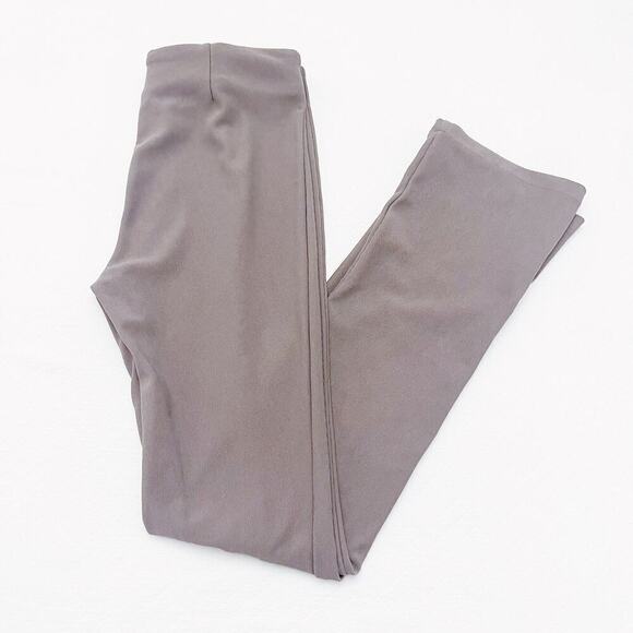 Zara Brown Stretch Pant Split Hem Textured Throuhout SZ L - Picture 3 of 7